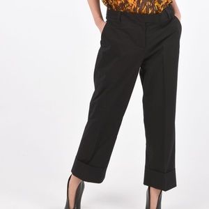 Ql2  Qeuelledue Black Chino Cuffed Hem Pants